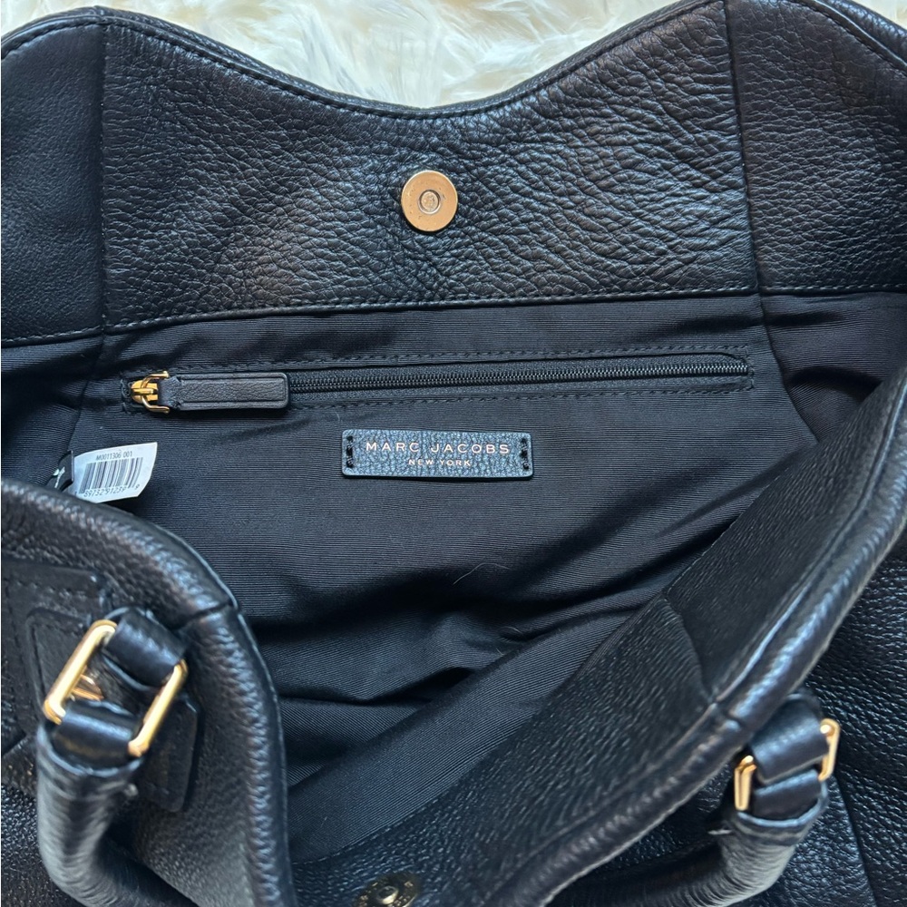 Marc Jacobs New York Black Pebbled Leather Tote Bag Gold Hardware - Picture 4 of 9